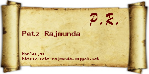 Petz Rajmunda névjegykártya